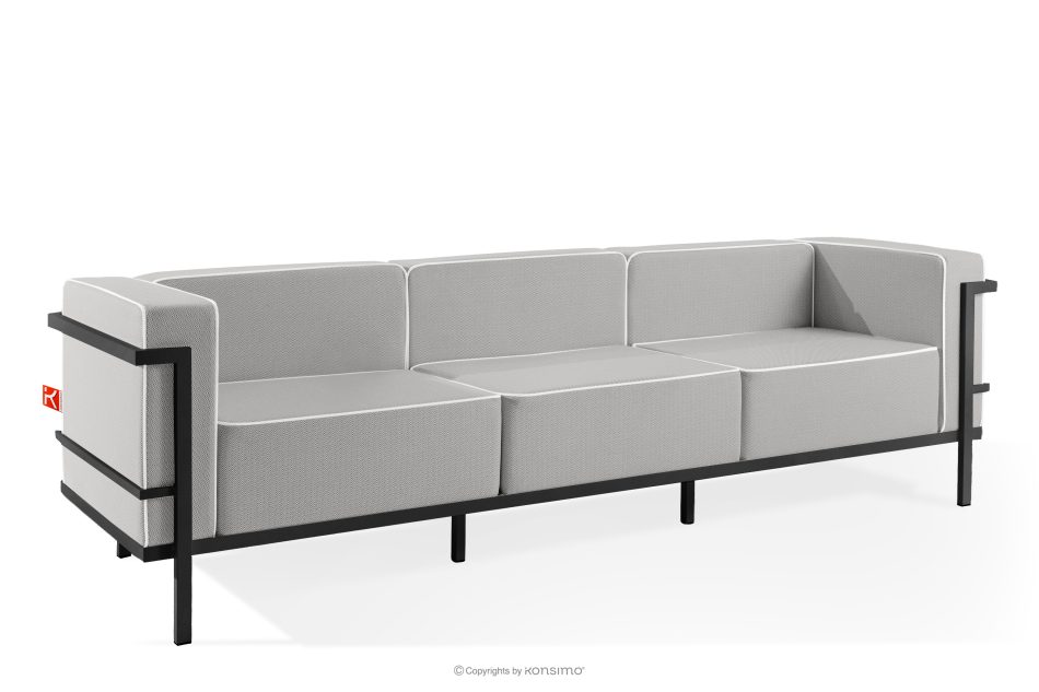 TRIGLO Záhradný nábytok: 2 kreslá, trojmiestna pohovka, konferenčný stolík v tmavošedej/tmavošedej/bielej farbe tmavo sivá/tmavo sivá/biela - obrázok 3