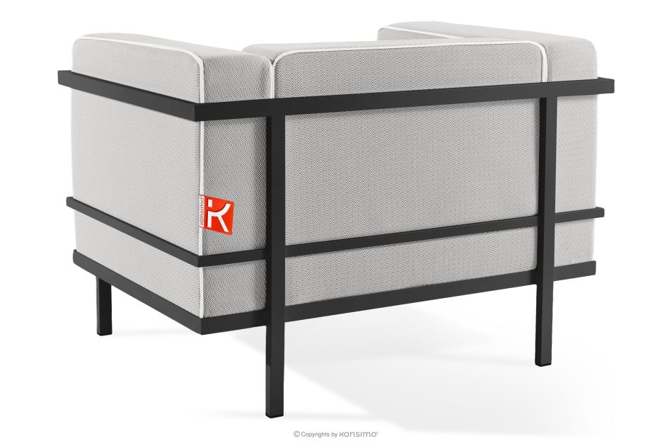 TRIGLO Záhradný nábytok: 2 kreslá, trojmiestna pohovka, konferenčný stolík v tmavošedej/tmavošedej/bielej farbe tmavo sivá/tmavo sivá/biela - obrázok 7