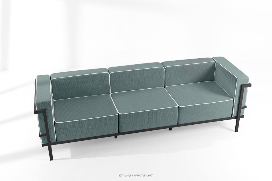 TRIGLO Záhradný nábytok: 2 kreslá, trojmiestna pohovka, konferenčný stolík v tmavošedej/tmavozelenej/bielej farbe tmavo sivá/tmavo zelená/biela - obrázok 1