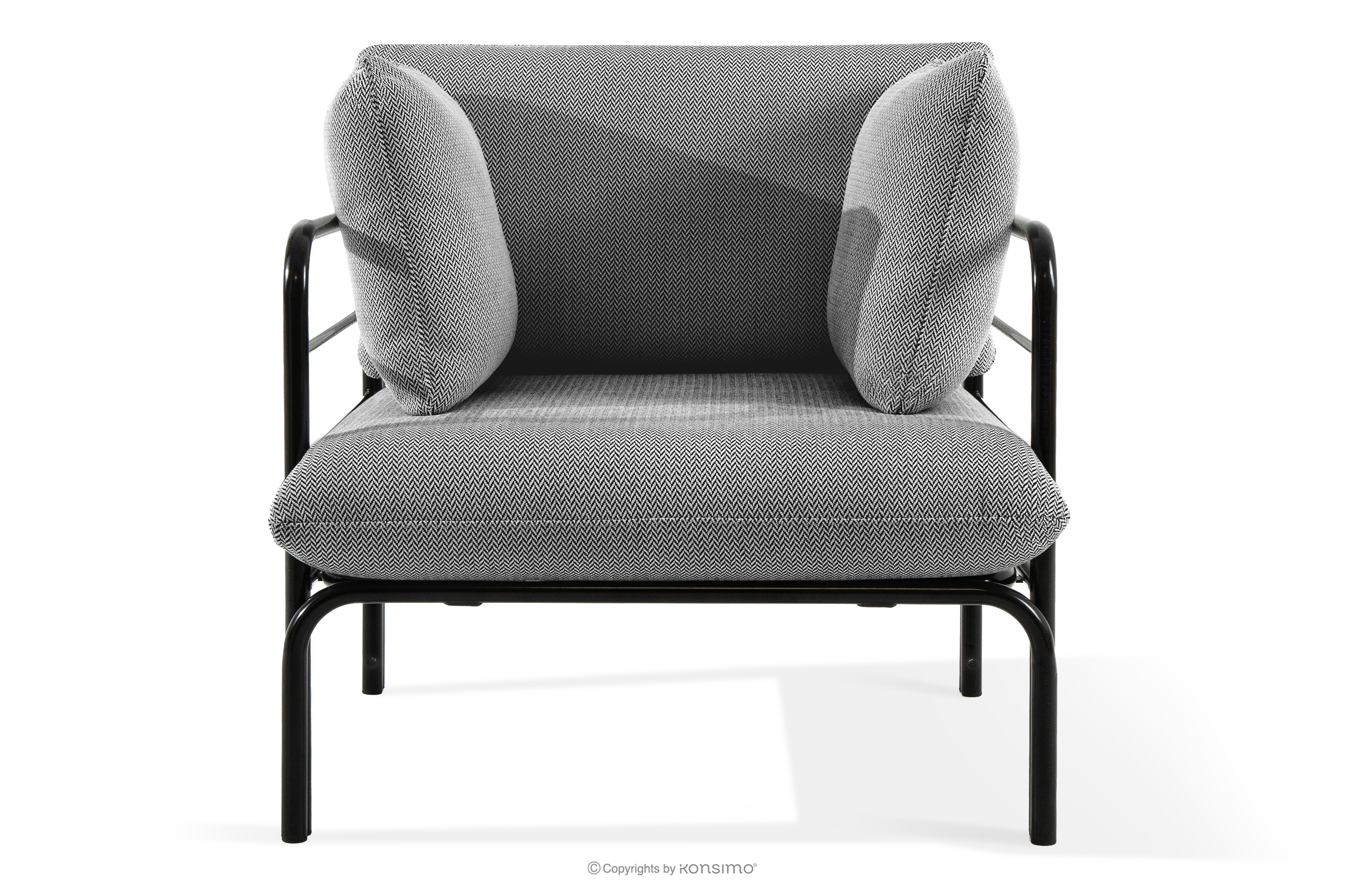 Záhradné kreslo Loft na kovových nohách, antracitová/čierna/biela