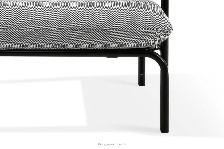 RAMBE Záhradné kreslo Loft na kovových nohách, antracitová/čierna/biela antracitová/čierna/biela - obrázok 9