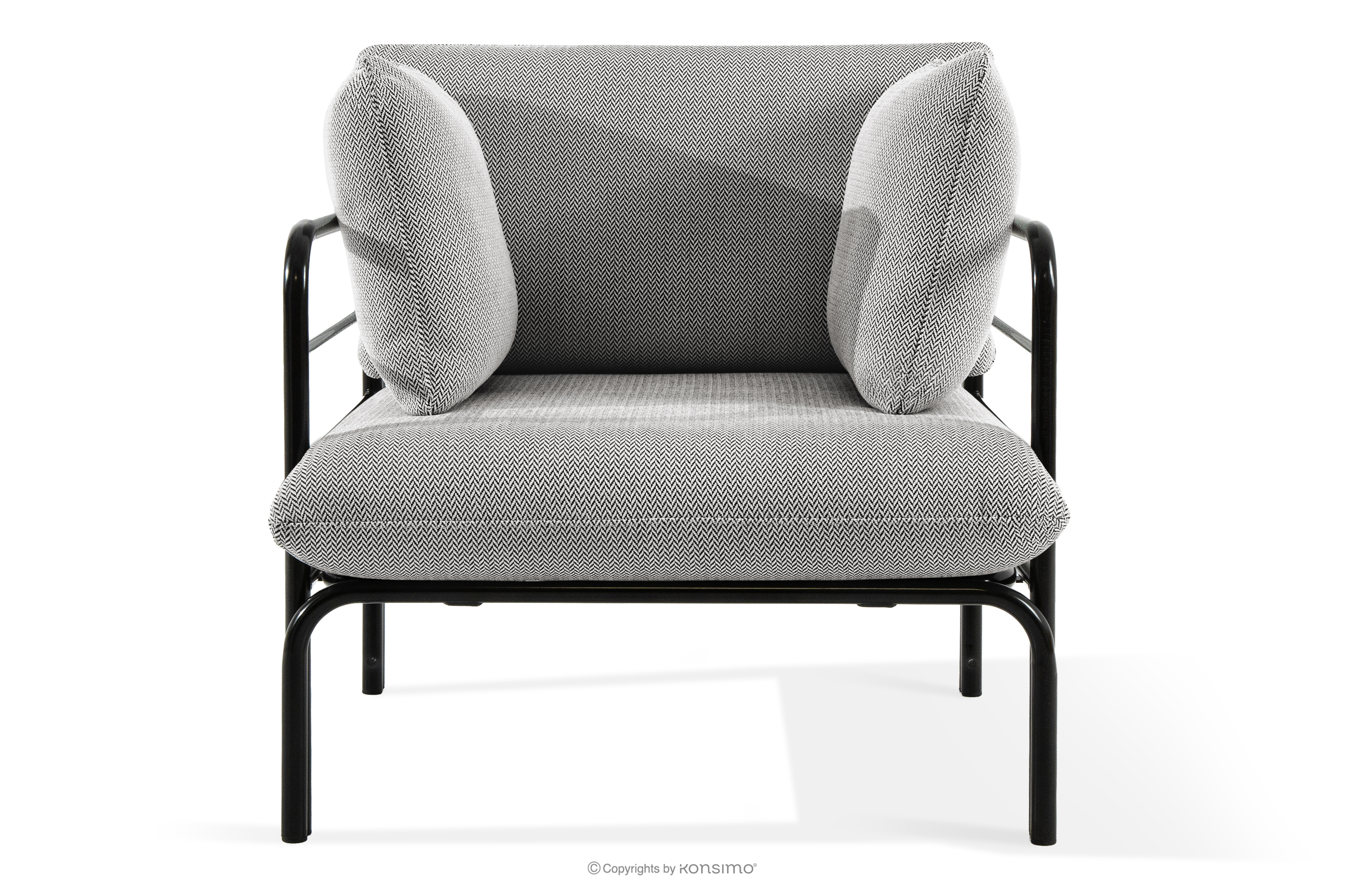 Záhradné kreslo Loft na kovových nohách, antracitová/tmavo šedá/biela