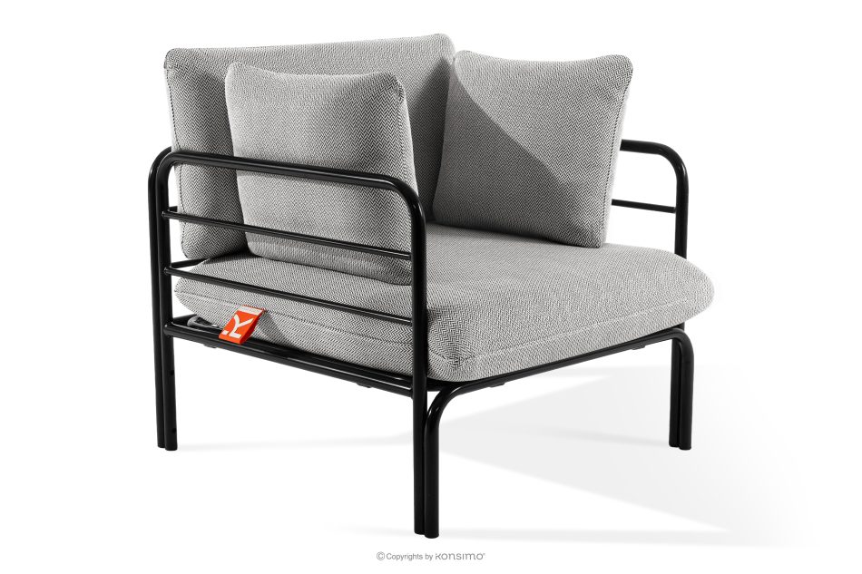 RAMBE Záhradné kreslo Loft na kovových nohách, antracitová/tmavo šedá/biela antracitová/tmavo šedá/biela - obrázok 2