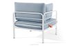 RAMBE Záhradné kreslo Loft s kovovými nohami, biele/morská modrá/biele biela/morská modrá/biela - obrázok 4