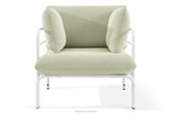 Záhradné kreslo Loft s kovovými nohami, biele/svetlo zelené/biele