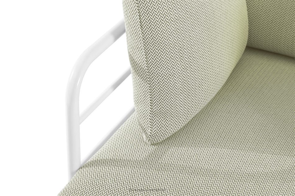 RAMBE Záhradné kreslo Loft s kovovými nohami, biele/svetlo zelené/biele biela/svetlo zelená/biela - obrázok 6