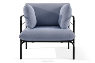 Záhradné kreslo Loft na kovových nohách, antracitová/námornícka modrá/biela