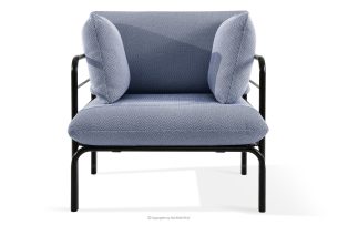 RAMBE, https://konsimo.sk/kolekcie/rambe/ Záhradné kreslo Loft na kovových nohách, antracitová/námornícka modrá/biela antracitová/námornícka modrá/biela - obrázok