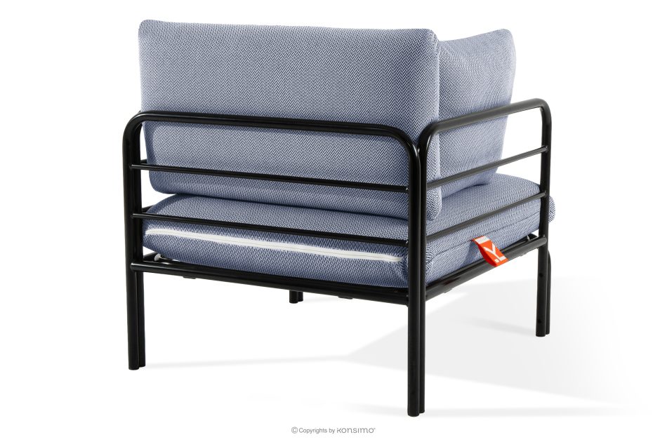 RAMBE Záhradné kreslo Loft na kovových nohách, antracitová/námornícka modrá/biela antracitová/námornícka modrá/biela - obrázok 3