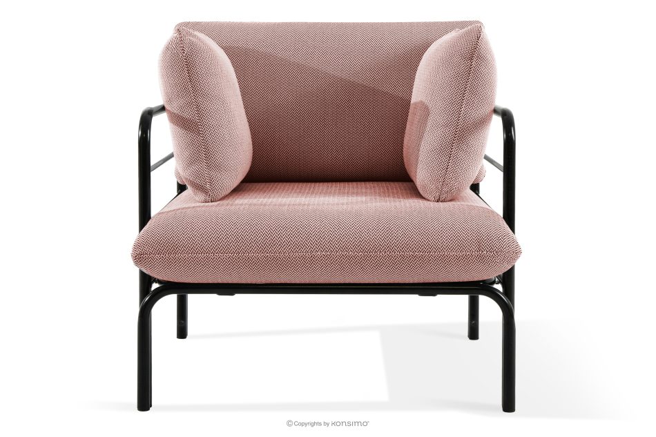 RAMBE Záhradné kreslo Loft na kovových nohách, antracitová/červená/biela antracitová/červená/biela - obrázok 0