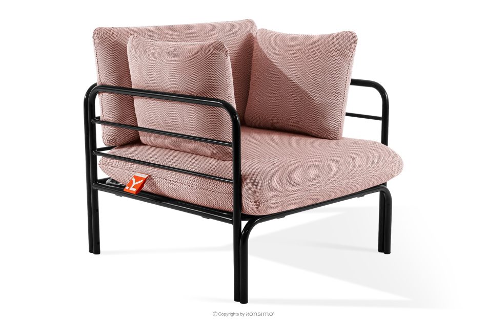 RAMBE Záhradné kreslo Loft na kovových nohách, antracitová/červená/biela antracitová/červená/biela - obrázok 2