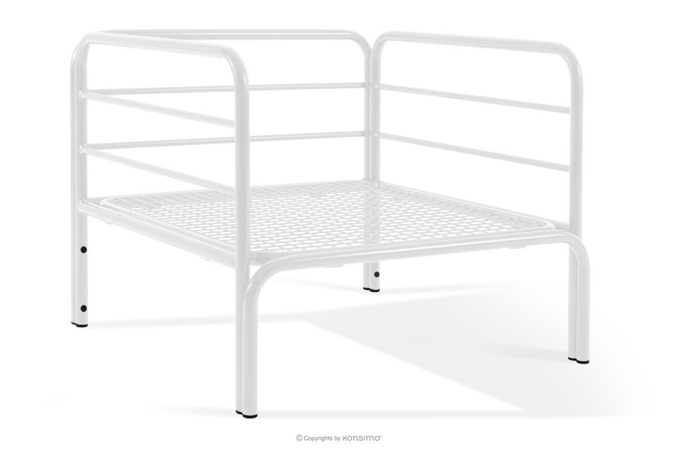 RAMBE Záhradné kreslo Loft s kovovými nohami, biele/béžové/biele biela/béžová/biela - obrázok 4