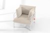 RAMBE Záhradné kreslo Loft s kovovými nohami, biele/béžové/biele biela/béžová/biela - obrázok 2