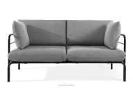 Záhradná pohovka Loft 2 na kovových nohách antracitová/čierna/biela