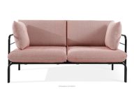 Záhradná pohovka Loft 2 na kovových nohách antracitová/červená/biela