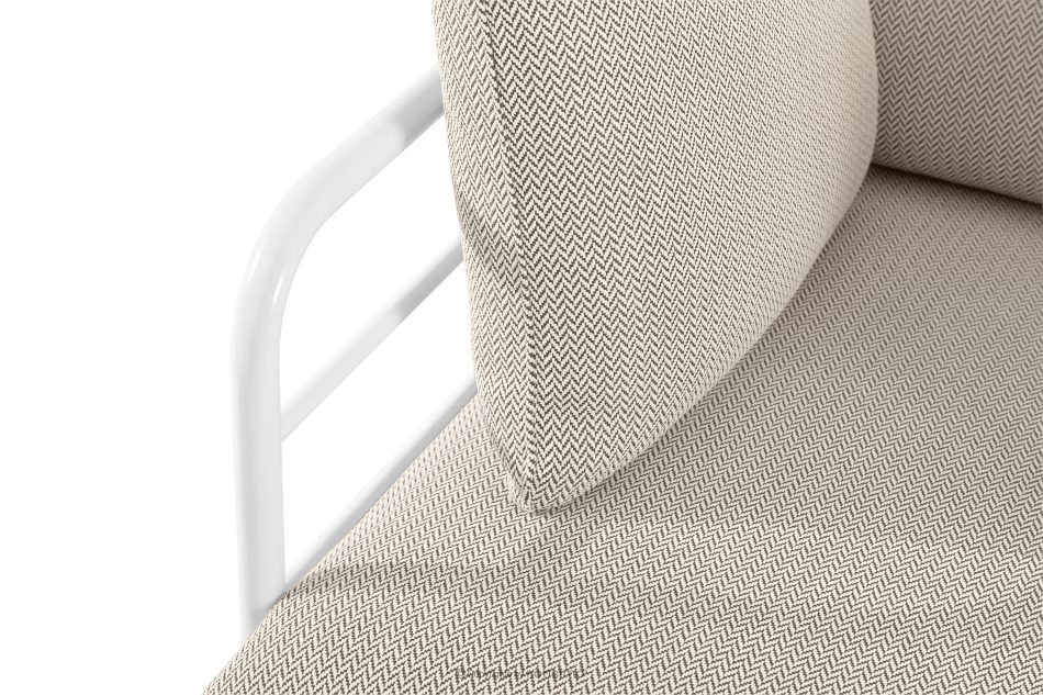 RAMBE Záhradná pohovka Loft 2 na kovových nohách, biela/béžová/biela biela/béžová/biela - obrázok 6