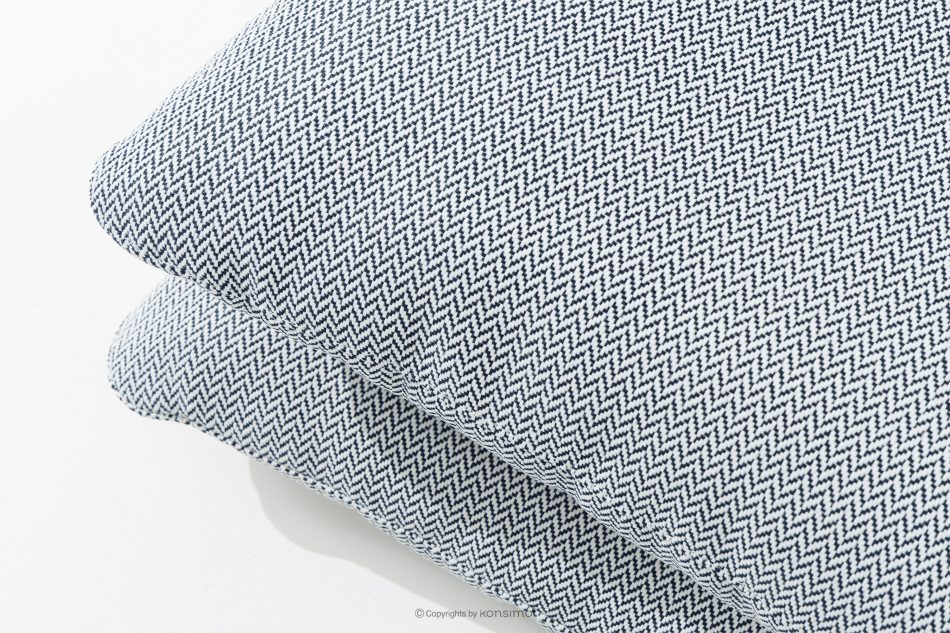 RAMBE Záhradná pohovka Loft 3 na kovových nohách, biela/morsky modrá/biela biela/morská modrá/biela - obrázok 7