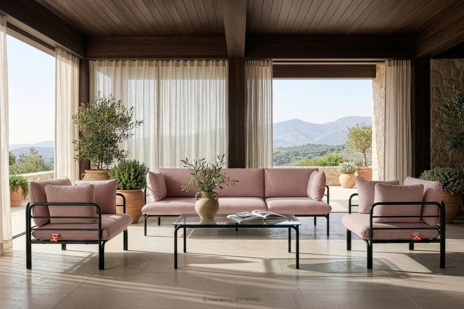 RAMBE Záhradná pohovka Loft 3 na kovových nohách antracitová/červená/biela antracitová/červená/biela - obrázok 10