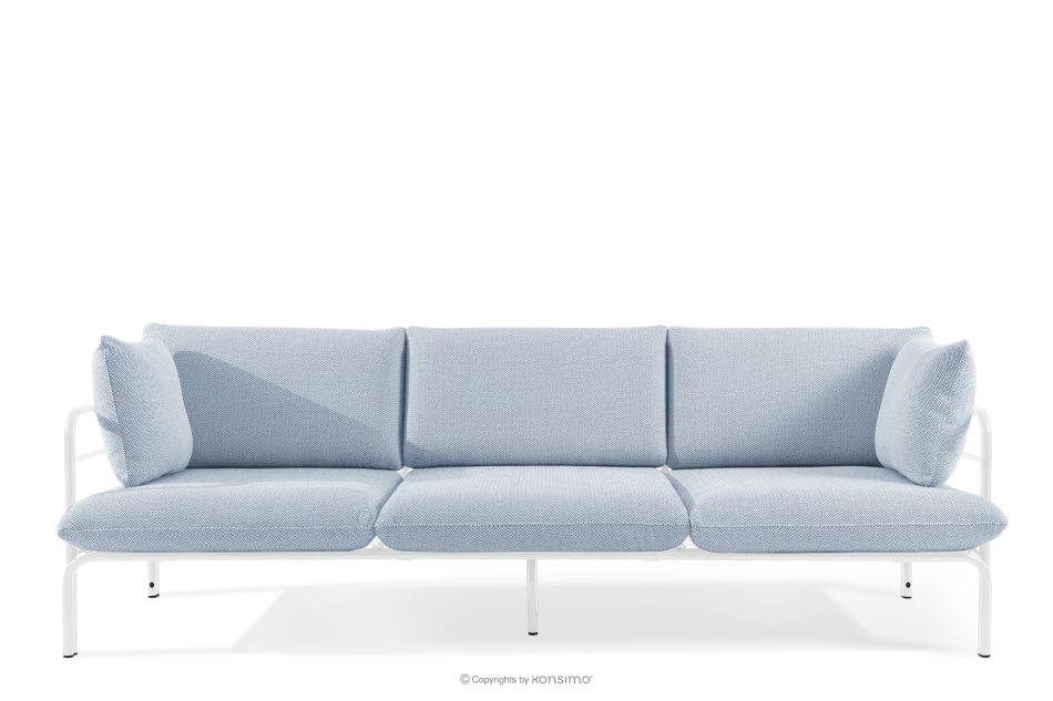 RAMBE Záhradná pohovka Loft 3 na kovových nohách, biela/nebesky modrá/biela biela/svetlo modrá/biela - obrázok 0