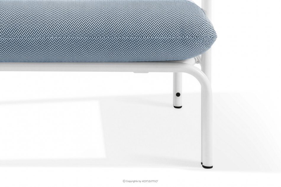 RAMBE Záhradný nábytok: 2 kreslá, dvojmiestna pohovka, biely/morský modrý/biely konferenčný stolík biela/morská modrá/biela - obrázok 13
