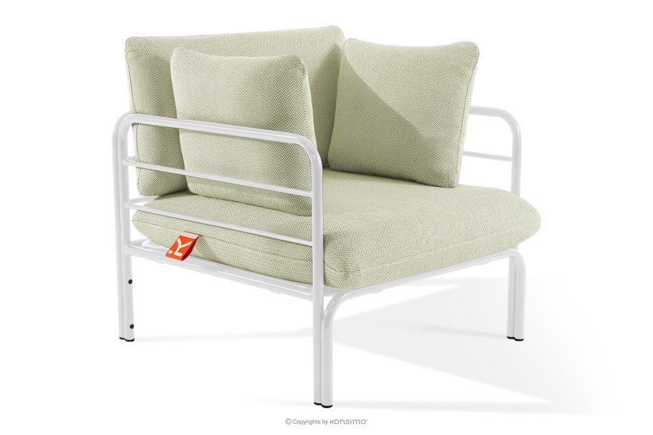 RAMBE Záhradný nábytok: 2 kreslá, dvojmiestna pohovka, biely/svetlo zelený/biely stôl biela/svetlo zelená/biela - obrázok 6