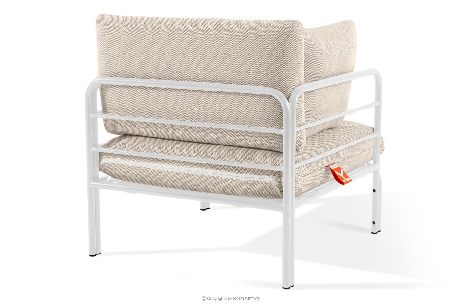 RAMBE Záhradný nábytok: 2 kreslá, dvojmiestna pohovka, biely/béžový/biely stôl biela/béžová/biela - obrázok 7