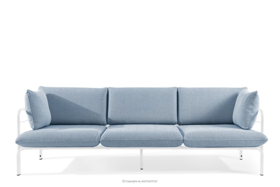 RAMBE Záhradný nábytok 2x kreslo, trojmiestna pohovka, stôl biely/morsky modrý/biely biela/morská modrá/biela - obrázok 2