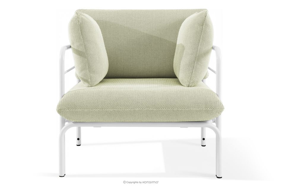 RAMBE Záhradný nábytok: 2 kreslá, trojmiestna pohovka, biely/svetlo zelený/biely stôl biela/svetlo zelená/biela - obrázok 5