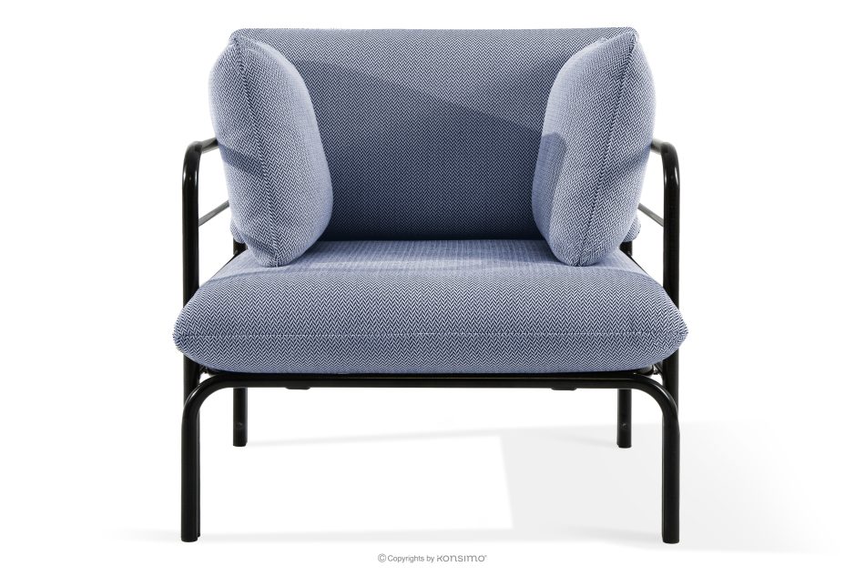 RAMBE Záhradný nábytok 2x kreslo, trojmiestna pohovka, antracitová/námornícka modrá/biely konferenčný stolík antracitová/námornícka modrá/biela - obrázok 5