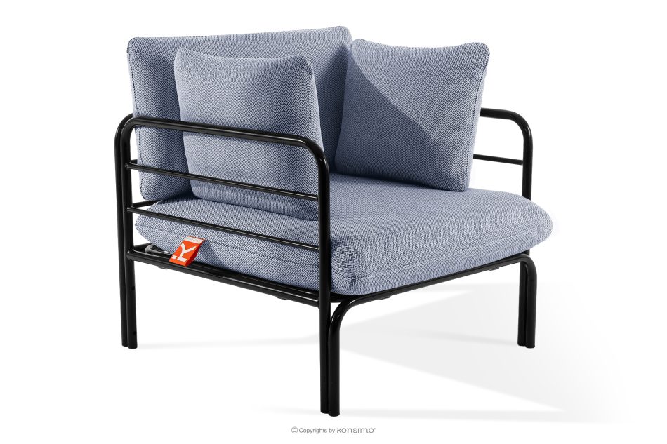 RAMBE Záhradný nábytok 2x kreslo, trojmiestna pohovka, antracitová/námornícka modrá/biely konferenčný stolík antracitová/námornícka modrá/biela - obrázok 6