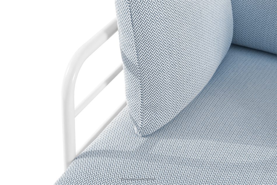 RAMBE Záhradný nábytok: 2 kreslá, trojmiestna pohovka, biely/svetlo modrý/biely stôl biela/svetlo modrá/biela - obrázok 10