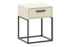 RECTUS Krémový nočný stolík so zásuvkou krémová/čierna - obrázok 1