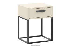 RECTUS, https://konsimo.sk/kolekcie/rectus/ Krémový nočný stolík so zásuvkou krémová/čierna - obrázok