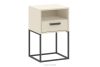 RECTUS Malý krémový nočný stolík so zásuvkou krémová/čierna - obrázok 1