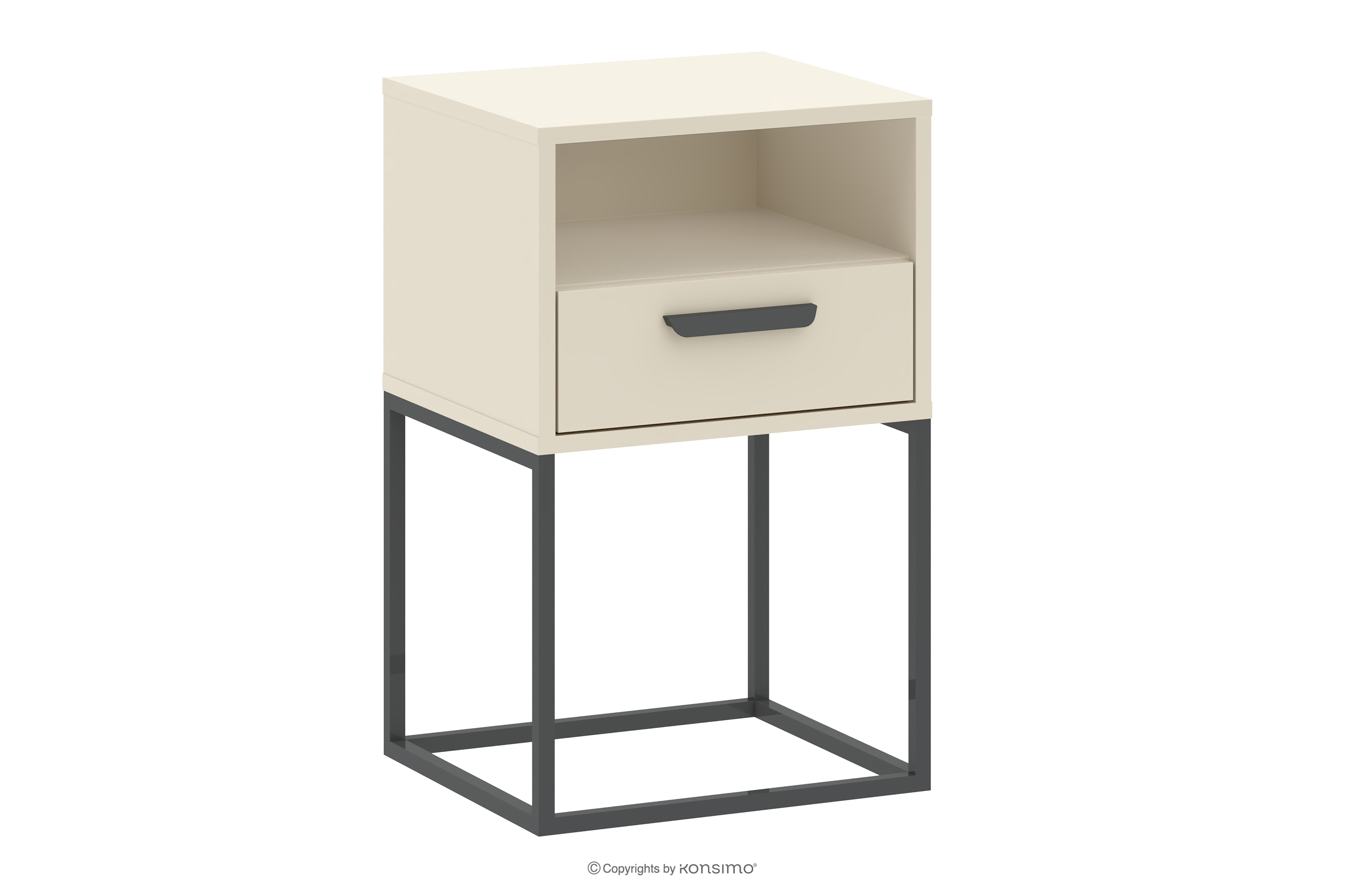 Malý krémový nočný stolík so zásuvkou