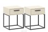 Krémový nočný stolík so zásuvkou 2 ks