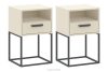 RECTUS Malý krémový nočný stolík so zásuvkou 2 ks krémová/čierna - obrázok 1