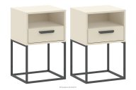 Malý krémový nočný stolík so zásuvkou 2 ks