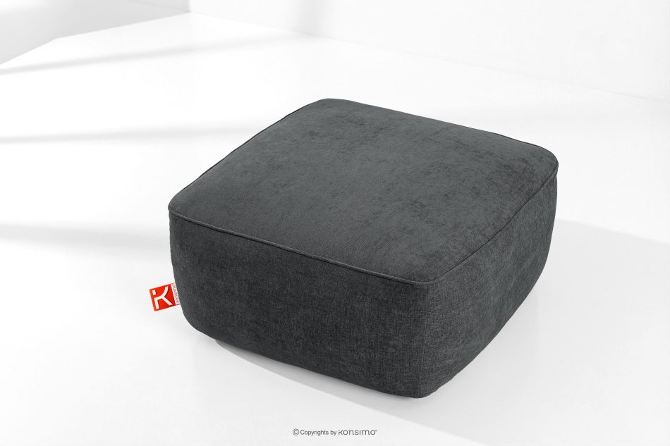 FUBBO Mäkký taburet z tkanej látky antracit antracitová - obrázok 1