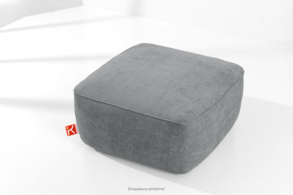 FUBBO Mäkký taburet z tkanej látky sivý sivá - obrázok 1