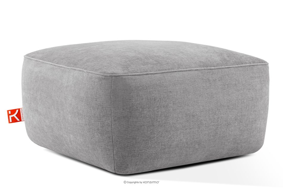 FUBBO Mäkký taburet z tkanej látky svetlo šedá svetlošedá - obrázok 2