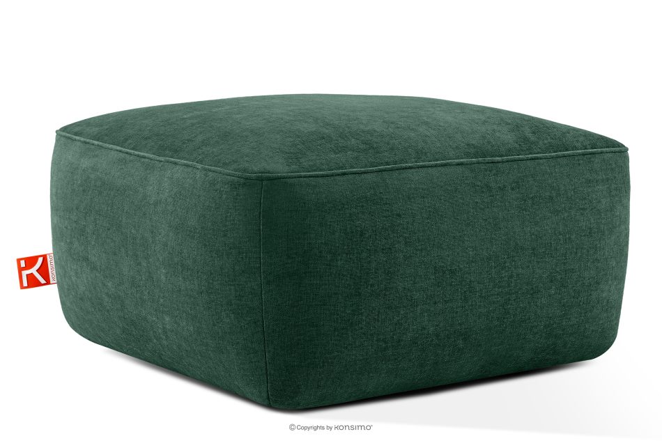 FUBBO Mäkký taburet z tkanej látky tmavo zelená tmavozelená - obrázok 2
