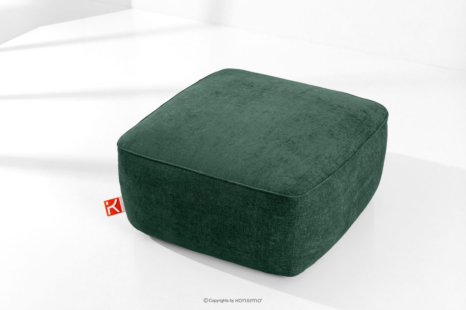 FUBBO Mäkký taburet z tkanej látky tmavo zelená tmavozelená - obrázok 1