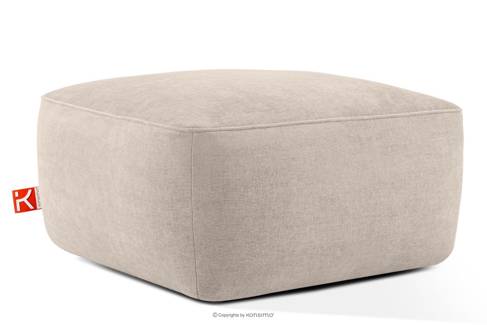 FUBBO Mäkký taburet z tkanej látky krémový krémová - obrázok 2