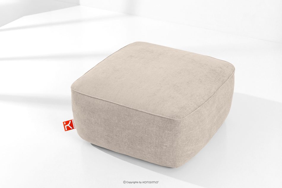 FUBBO Mäkký taburet z tkanej látky krémový krémová - obrázok 1