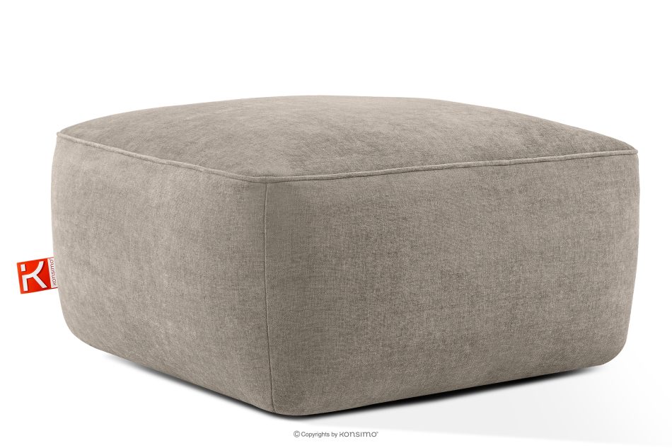 FUBBO Mäkký taburet z tkanej látky béžová béžová - obrázok 2