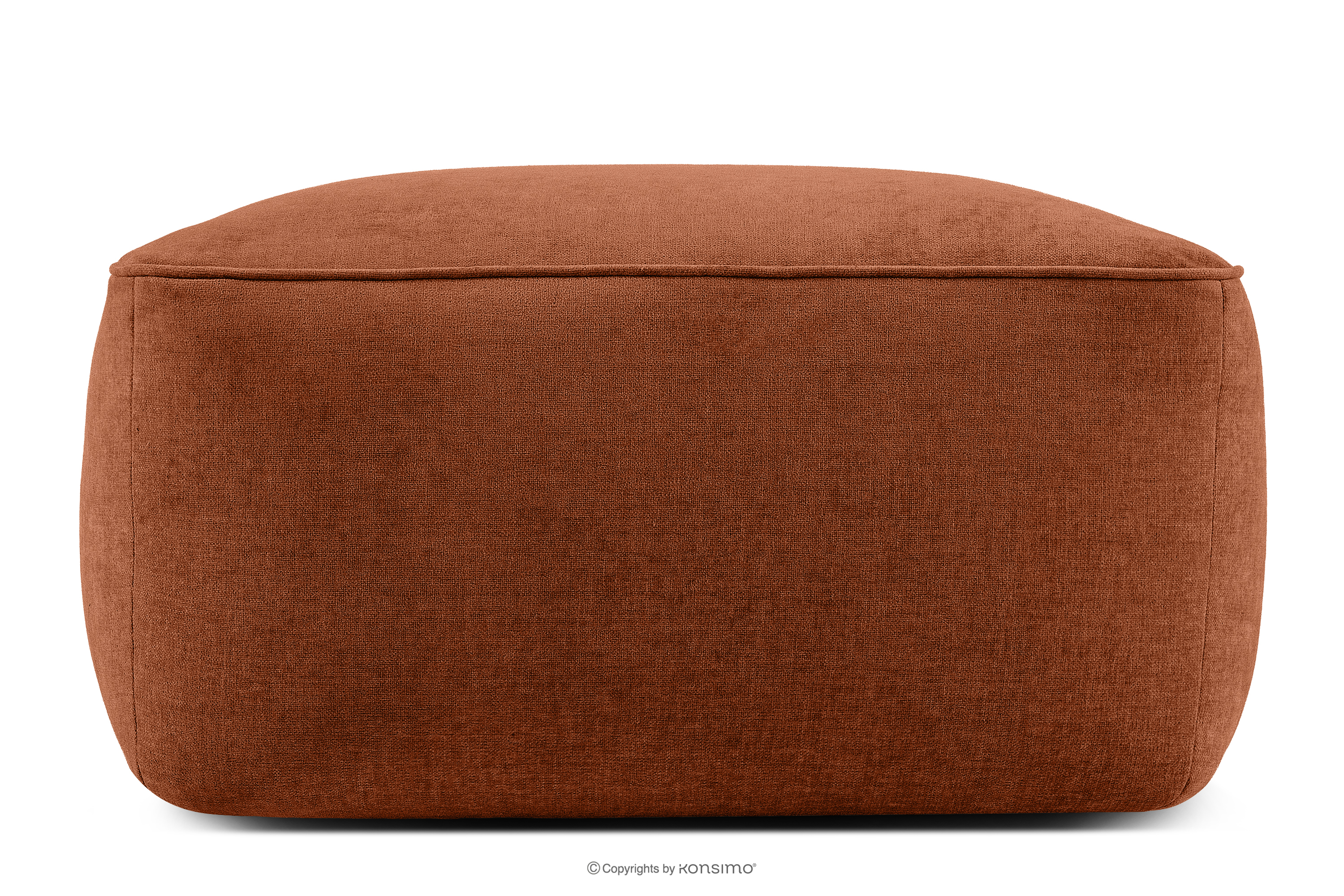 Mäkký taburet z tkanej látky ryšavý