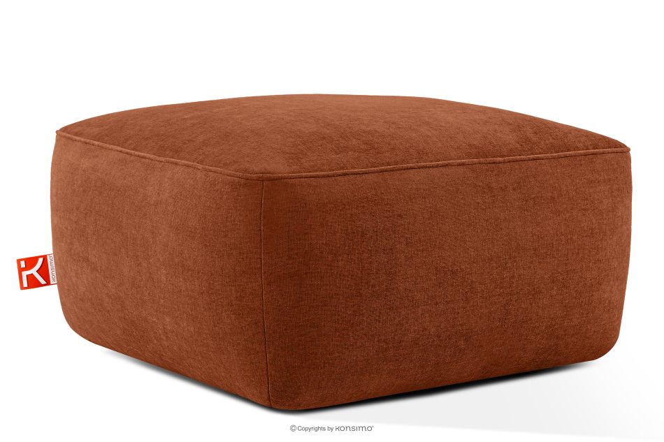 FUBBO Mäkký taburet z tkanej látky ryšavý červená - obrázok 2