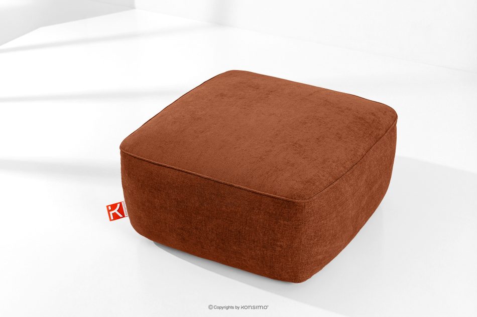 FUBBO Mäkký taburet z tkanej látky ryšavý červená - obrázok 1