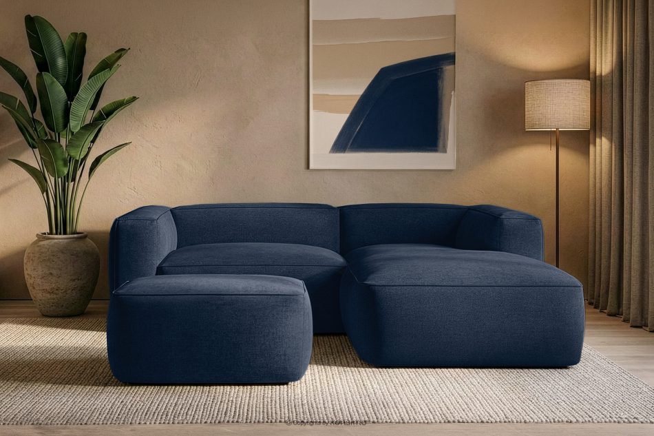 FUBBO Mäkký taburet z tkanej látky námornícka modrá námornícka modrá - obrázok 5